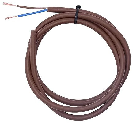 3m Kabel 2x0,75 mm² Rund 2G H03VV-F Ø5mm Schlauchleitung PVC Stromkabel (Braun)