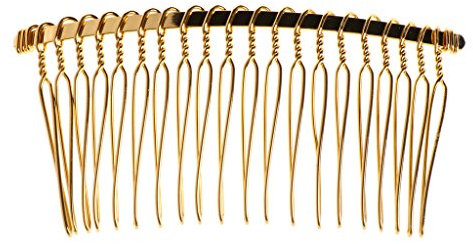 BUIDI Bricolage Pinces à Cheveux en métal Blanc Voile de Mariage Peigne latéral 20 Dents Accessoires de Cheveux de mariée