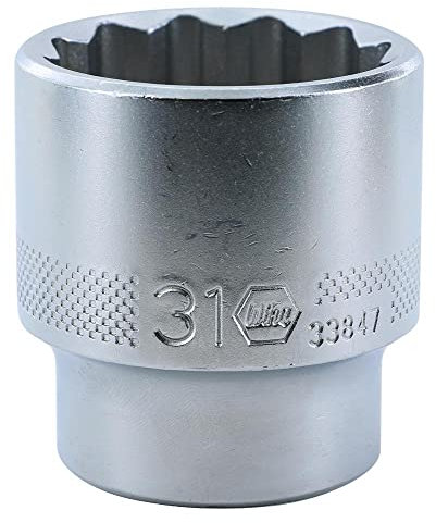 Llave de vaso métrica, 1/2, 12 puntos, 31,0 x 44 mm OAL.