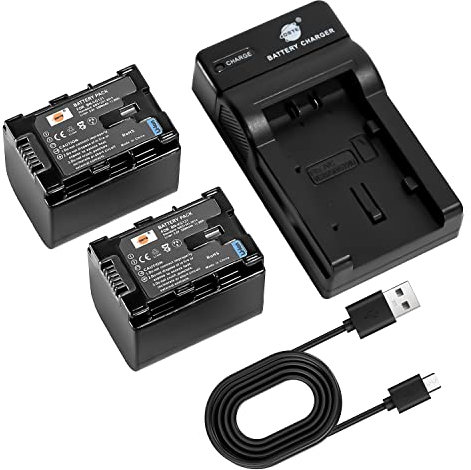 DSTE BN-VG121 Camera Battery (2-pack) and Charger Compatible with JVC GZ-E10 GZ-E105BEK GZ-E105BEU GZ-E105REK GZ-E10AUS GZ-E10B GZ-E10SEU GZ-E15