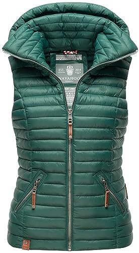 Navahoo Damen Weste Steppweste gesteppt Frühjahr Übergangsweste B696 [B696-Shad-Ocean-Green-Gr.XS]