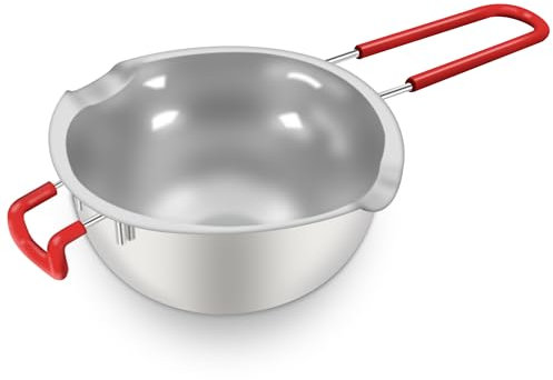 Aslanka Creuset pour Bain-Marie,680ml ChaudièRes Universelles en Acier Inoxydable,avec PoignéE RéSistante à La Chaleur,Fond Plat,pour La Chauffage du Lait,du Beurre Ou du Chocolat