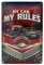 LUCKYLINDE geprägtes Blechschild passend für Werkstatt Fans, Garagen Tankstelle Rallye Auto Oldtimer Schild, Pin Up Girl, 20 x 30 cm (My car, my rules)