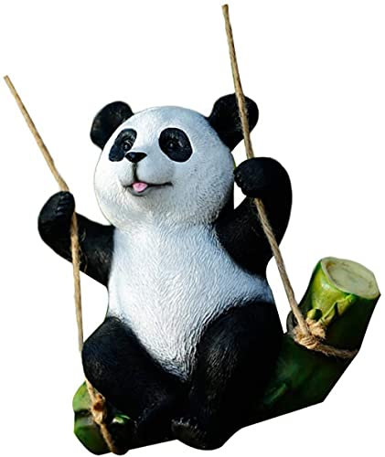 BERTY·PUYI Panda Figur Harz Schaukel Tier Statue Skulptur Micro Garden Ornament Für Indoor Outdoor Yard Lawn Home Decoration
