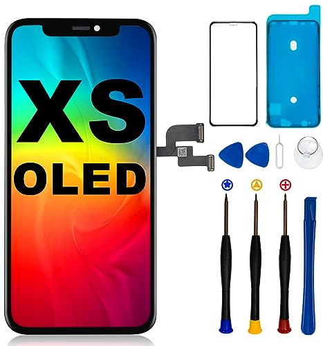 SIMDOG Screen Replacement OLED for iPhone Xs Display | 5.8 Full HD,TrueTone Programmable,Face ID Remains for A2097,A1920,A2100,A2098,Tools