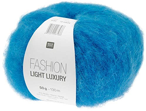 Rico Design Fashion Light Luxury Fb. 39 blau, leichte Wolle mit Alpakawolle zum Stricken