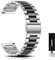 CeiBand Correa para 22MM 18MM 20MM, Métal Ajustable de Acero Inoxidable Correas, Banda Reemplazo de Reloj inteligente para Hombres Mujer - Negro/Plata