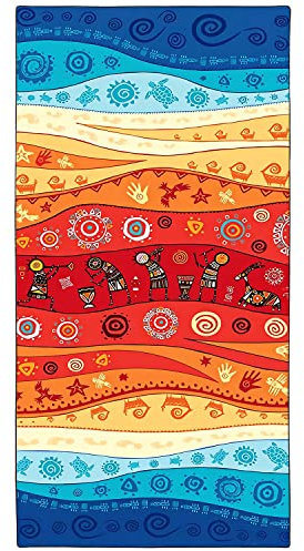 Zomer Strandtuch groß 90x180 cm Mikrofaser Schnelltrocknendes Bedrucktes Saunahandtuch mit Wandtotem Motiv