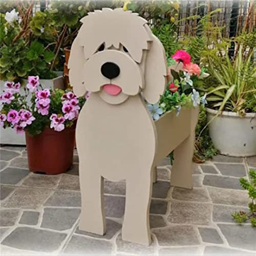 EIMOPE Cute Flower Pot Dog Planter,Creative Dog Planters Flower Planter Pot Garden Planters,Pet Dog Flower Garden Pots Flower Planter Flower Cactus Air Plants Home Office Decor,Golden Doodle,34X24cm