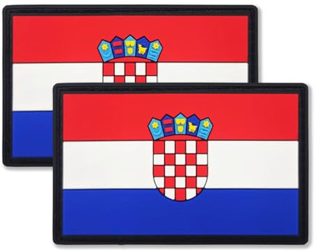QQSD Aufnäher mit Kroatien-Flagge, taktische Militär-Patches – PVC-Klettverschluss, 2 Stück
