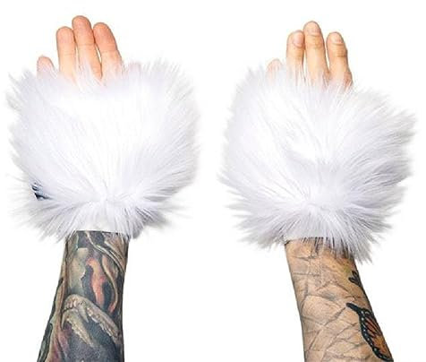 apughize Kunstpelz Handgelenkmanschetten Winter Pelz Handgelenkbänder Pelz Handgelenkwärmer Armwärmer Beinwärmer Stiefelmanschetten Party Cosplay Kostüm Stiefelmanschette