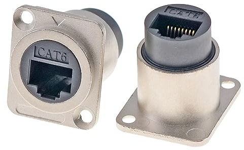 HangTon 5pack RJ45 Wasserdichter Kupplungsstecker Panel Buchse Bulkhead Durchführung, Cat6 Ethernet Netzwerk, D-Typ Inline Kabel Buchse zu Buchse Verlängerung