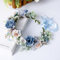 Blumenkranz Haare Haarkranz Blumen Haarreif, Blumenmädchen Stirnbänder Kopfschmuck Floral Girlande Blumenstirnband Verstellbarer Gürtel für Hochzeit Zeremonie Party Festival,Hellblau