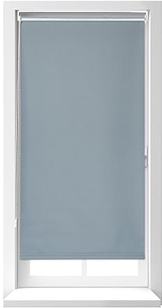 Relaxdays Estor Térmico Opaco, Cortina Enrollable, Oscurecedor Ventana sin Taladrar, Blackout con Cadena, 220x76cm, Gris, Poliéster
