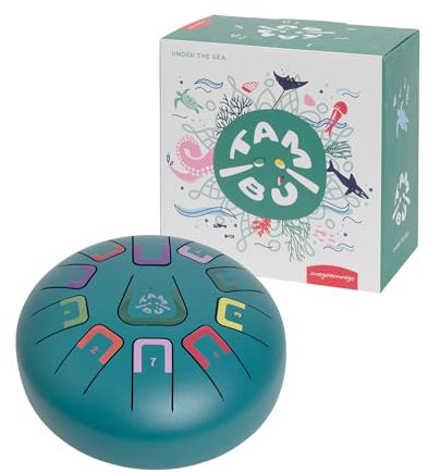 TAMBÚ Stahl Zungentrommel 8 Zoll 11 Noten Handpan Metall Schlaginstrument Große Sonne (Türkische Matt)