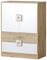 MINIO go for it - Commode Nimes 9, 80x110x40 cm, Commode avec Tiroirs x2, Buffet avec 2 Portes, Commode avec 1 Étagère, Armoire à Tiroirs en Panneau de Particules Laminé, Chêne Clair/Blanc