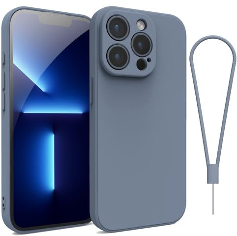 Andwing For iPhone 12 Pro Case Silicone Case Soft Ultra Phone Case Slim Protective Shockproof Cover Scratch-Resistant Microfiber Lining, 6.1 Grey