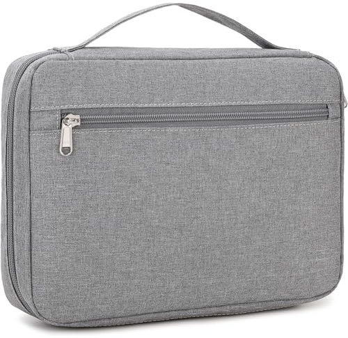 JIANYA Bibelhülle für Damen und Herren, Bibelgeschenk, große Bibelhüllen für Erwachsene, Bibeltasche, Bibeltasche mit Tasche und Griff, Bibelbuchhülle, Grau