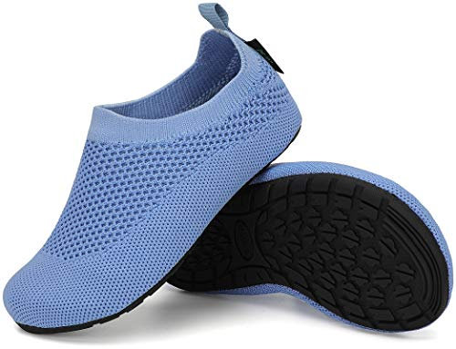 SAGUARO Zapatillas de Punto Antideslizantes Niños Antideslizante Suave Pantuflas Zapatillas de Ligeras Azul 20/21 EU