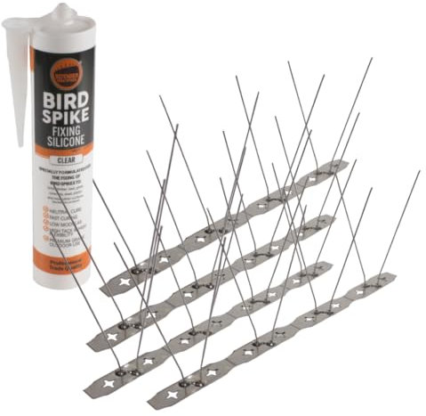 Shard | Slim Fit Stainless Steel Pigeon Spikes | 4.5 Metre Flat Pack Self-Assembly | Includes Fixing Silicone