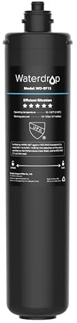 Waterdrop Cartuccia filtro di ricambio RF15 per filtro dell'acqua 15UA/15UB sotto il lavandino, riduce PFOA/PFOS, PFAS, piombo, cloro, cattivo gusto e odore, certificato NSF/ANSI 42, 70.000 litri