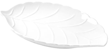 BRANDANI Vassoietto Vassoio Foglia 26x18cm Porcellana Bianco