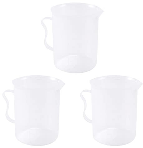 TsoLay 3 caraffe graduate da 250 ml, in plastica bianca trasparente