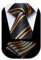 Enlision Herren Krawatte Schwarz mit Einstecktuch Set für Hochzeit Blau Streifen Krawatte Taschentuch für Formelle Geschäfte Anzug,Schwarze und Golden