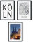 MJ-GRAPHICS® - Köln Wandbilder Wohnzimmer Cologne Kölner Dom Stadtkarte Poster, 3x A3, Bilder Wohnzimmer, Bilder Schlafzimmer, Leinwandbild, Büro Schlafzimmer, Wanddeko ohne Rahmen