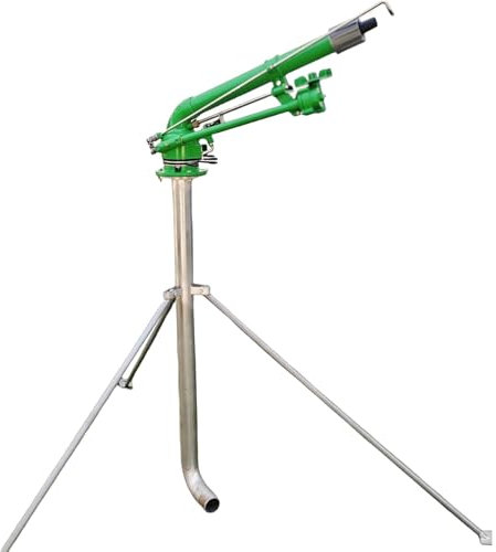Farm Irrigation Sprinklers On Tripod Base, 360° Heavy-Duty Metal Impulse Sprinkler, 22-55m Water Range, 2 Tripod Sprinkler, Large-Area Rotating Rocker Nozzle Lawn Sprayer, for Farms, Orchards