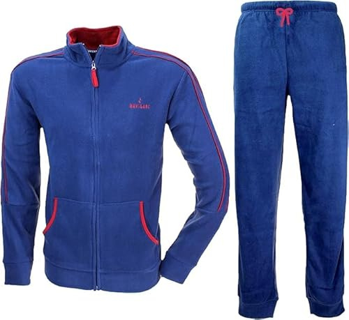 Moda Egidio Navigare Tuta-Pigiama in Pile Polar Fleece con Zip per Uomo