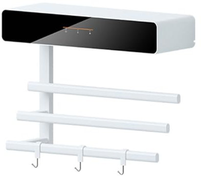 Toallero de calefacción inteligente con temporizador ajustable para baño y spa, instalación sin taladros para albornoz, manta, pijama, color blanco