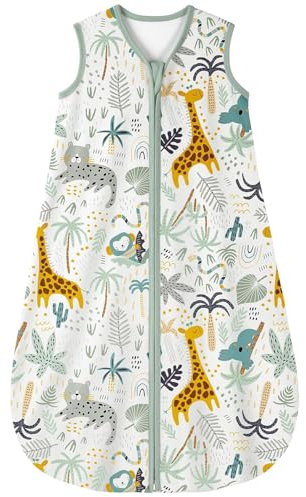Yoofoss Baby Schlafsack Sommer 100% Baumwolle Musselin 0.5 Tog Sommerschlafsack Atmungsaktiv Babyschlafsack 84 cm für Jungen Mädchen Neugeborene 12-18 Monate