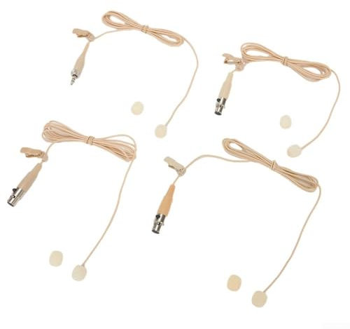 Zilimontt Lavalier Lapel Microphone,Beige Omnidirectional Lapel Mic With 3Pin And 4Pin XLR Connectors For Applications(A)