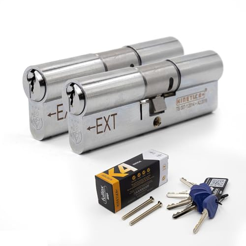 Fullex Kinetica+ K4 3* Keyed-Alike Door Lock - Chrome, 50/45, 3 Keys
