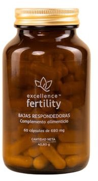 Excellence Bajas Respondedoras – Fertilidad Femenina para Baja Reserva Ovárica – Folato, Resveratrol, Salvia, Ácido Alfa Lipoico – Suplemento Antioxidante – 60 Cápsulas
