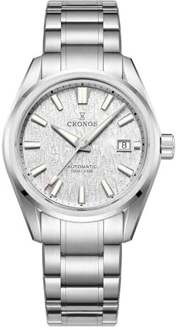 TACTICAL FROG PT5000 39mm Uhren für Männer, mechanische Armbanduhr mit Saphirglas blau Leuchtend 10 Bar wasserdicht L6037 (Weiß)