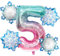 Folienballon 5 Jahre 5 Stück Schneeflocken Luftballon Snowflake Ballon 5. Geburtstag Schneeflocken Geburtstagsdeko für Mädchen Kindergeburtstag