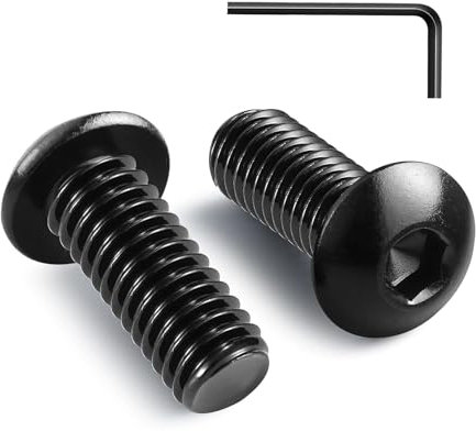 20 Stück M5 x 16 mm Linsenkopfschrauben Innensechskant Halbrundkopfschrauben Edelstahl A2 Schrauben Schwarz mit Innensechskantschlussel