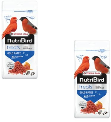 Versele-Laga NutriBird Treats Gold Patee Red Fusion | Doppelpack | 2 x 250 g | Ergänzungsfutter für rote Sittiche | Mit 100% natürlichem Honig angefeuchtet | Enthält Lysin & Methionin