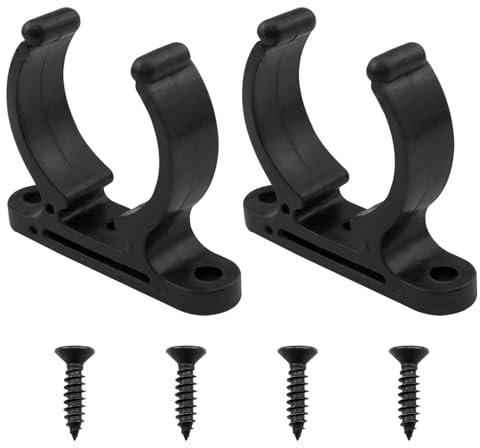 Dsjnf Boat Hook Holder Nylon Boat Ladder Clamps Black Paddle Storage Clip Boat Hook Spring Clamp Holder for 38~42mm Pipe (M5*20mm)