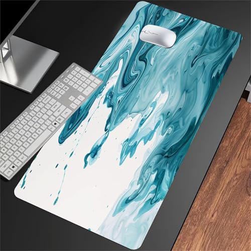 Alfombrilla de Ratón Grande 800x300x3mm – Mouse Pad Gaming XXL - Mejorar la precisión y la Velocidad - Antideslizante Alfombrilla Escritorio - para Ratón y Teclado (Verde Blanco)