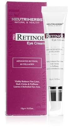 Neutriherbs Retinol Augencreme Für Reife Haut & Straffende Pflege 15G | Mit Kollagen, Peptiden & Koffein. Unterstützt Hautelastizität Und pflegt müde Augenpartien Für Ein Glattes Hautgefühl.