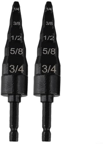 ZWEquipint Juego de expansor de tubo de cobre de acero al carbono, herramienta de ensanchamiento 5 en 1 para reparación de tuberías de refrigerador, aire acondicionado, con 5 brocas de 1 4 pulgadas, 3