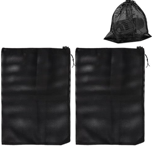 RANYAKE 2erSet Pumpsack,Pumpenfilter-Netzbeutel,Teichpumpenfilterbeutel,45 * 45cm Wasserpumpen-Schutzsäcke,Kordelzug-Barrieresäcke,Für Aquarium Garten Teiche