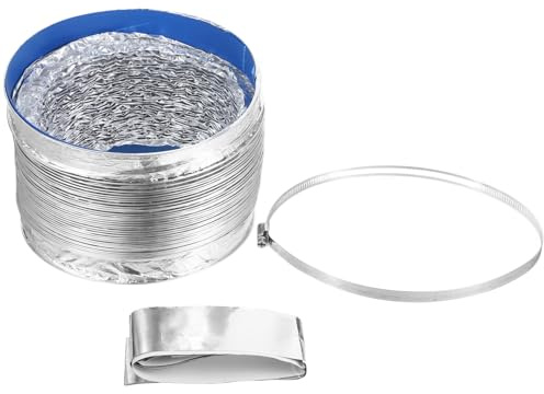 ETHZZLE Hitzebeständiger Doppelwandiger Aluminiumflexschlauch Ømm Flexibler Abluft Zuluftkanal für Lüftung Klimaanlagen Trockner Gewächshaus Heizungs Belüftungssysteme
