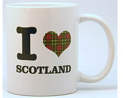 Tamers I Heart Scotland Mug Porcelain Coffee Cup 305ml – Scottish Souvenir Gift Dishwasher & Microwave Safe