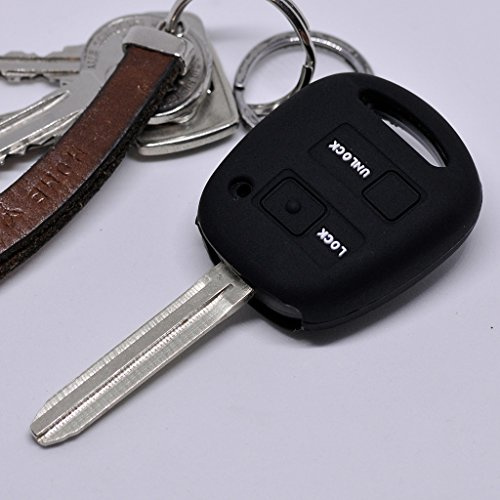 Soft Case Schutz Hülle Auto Schlüssel für Toyota Yaris RAV 4 Aygo Corolla Avensis Funkschlüssel/Farbe Schwarz