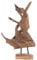 DESIGN DELIGHTS WURZELHOLZ TREIBHOLZ SKULPTUR Roots 40 | Natur, Teakholz, rustikal, Höhe 32x40 cm | Dekofigur, Holzfigur, Unikat Figur aus Teak mit massivem Sockel