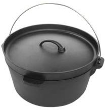 YNNI KAMADO Pot de Cuisine Rond en Fonte pour Barbecue 30 cm 5,5 kg